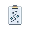 Color illustration icon for Strategy, plan and profit
