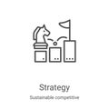 strategy icon vector from sustainable competitive advantage collection. Thin line strategy outline icon vector illustration. Royalty Free Stock Photo