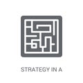 Strategy in a labyrinth icon. Trendy Strategy in a labyrinth log