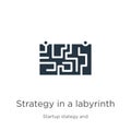 Strategy in a labyrinth icon vector. Trendy flat strategy in a labyrinth icon from startup stategy and success collection isolated