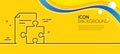 Strategy line icon. Technical instruction sign. Minimal line yellow banner. Vector