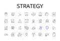 Strategy line icons collection. Plan, Tactic, Approach, Scheme, Blueprint, Method, Procedure vector and linear