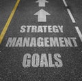 Strategy management goals road markings Royalty Free Stock Photo
