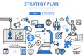 Strategy plan strategic business concept flat line art vector