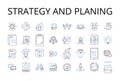 Strategy and planing line icons collection. Hope and optimism, Free and independent, Trusrthy and reliable, Insight and