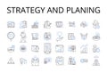 Strategy and planing line icons collection. Hope and optimism, Free and independent, Trusrthy and reliable, Insight and