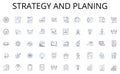 Strategy and planing line icons collection. Home, House, Abode, Residency, Domicile, Shelter, Habitat vector and linear