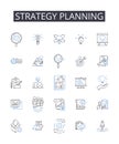 Strategy planning line icons collection. Archetypes, Individuation, Shadow, Collective unconscious, Self-discovery Royalty Free Stock Photo