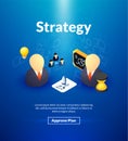 Strategy poster of isometric color design Royalty Free Stock Photo