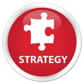 Strategy (puzzle icon) premium red round button