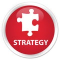 Strategy (puzzle icon) premium red round button Royalty Free Stock Photo