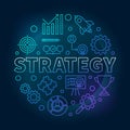 Strategy round blue outline vector illustration Royalty Free Stock Photo