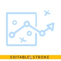 Strategy or tactic plan icon. Line doodle sketch. Editable stroke icon Royalty Free Stock Photo