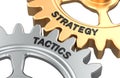 Strategy and Tactics concept with gears. 3D rendering Royalty Free Stock Photo