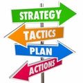 Strategy Tactics Plan Action Arrow Signs Achieve Goal 3D Royalty Free Stock Photo