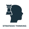 Strategy Think and Decision Silhouette Icon. Strategic Thinking Glyph Pictogram. Tactical Thinking, Training Mental