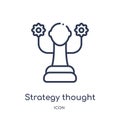 strategy thought icon from startup stategy and success outline collection. Thin line strategy thought icon isolated on white