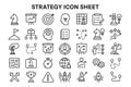 Strategy Vector Icon Set for Business Planning Concepts Execution Growth Success Royalty Free Stock Photo