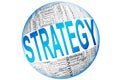 Strategy word on sphere word cloud Royalty Free Stock Photo