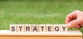 STRATEGY is a word written on wooden blocks, concept