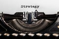 Strategy writen by a typewriter Royalty Free Stock Photo