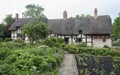 Anne Hathaway`s William Shakespeare`s wife famous thatched cottage and garden at Shottery, just outside Stratford upon Avon, En Royalty Free Stock Photo