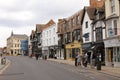 Stratford Upon Avon High Street, closed to Traffic to allow for Social Distancing during Pandemic Lockdown, April 2021.