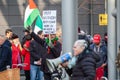 STRATFORD, LONDON, ENGLAND- 5 December 2020: Anti-lockdown Standupx protester making a speech at a protest in Stratford Royalty Free Stock Photo