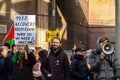 STRATFORD, LONDON, ENGLAND- 5 December 2020: Anti-lockdown Standupx protesters in Stratford Royalty Free Stock Photo