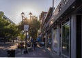 Strathcona Historic District - old brick , theater, shops and cafes, Old Post Office. Edmonton, Alberta, Canada