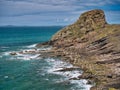 The stratified rocky promontory of Ricket`s Head, near Nolton Haven in Pembrokeshire, Wales, UK.