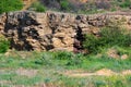 A stratigraphic section of Miocene shell limestone