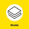 Stratis criptocurrency blockchain flat icon a yellow background. Vector stratis sign. Royalty Free Stock Photo