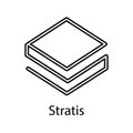 Stratis icon for internet money. Crypto currency symbol.