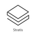 Stratis icon for internet money. Crypto currency symbol