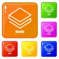 Stratis icons set vector color Royalty Free Stock Photo