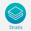Stratis Strat decentralized blockchain criptocurrency platform vector logo Royalty Free Stock Photo