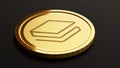 Stratis STRAX crypto coin in shape of golden metal coin