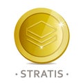 Stratis vector icon as golden coin