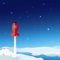 Stratosphere flat modern design. Rocket Space illustration. Royalty Free Stock Photo