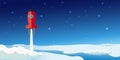 Stratosphere flat modern design. Rocket Space illustration. Royalty Free Stock Photo