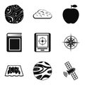 Stratosphere icons set, simple style