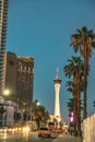 Stratosphere las vegas at sunset evening time Royalty Free Stock Photo