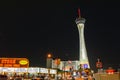 Stratosphere tower at night, Las Vegas Royalty Free Stock Photo