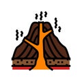 stratovolcano lava color icon vector illustration