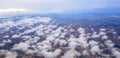 Stratus cloud aboce ground view from airplane Royalty Free Stock Photo