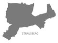 Strausberg German city map grey illustration silhouette shape Royalty Free Stock Photo