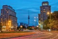 The Strausberger Platz in Berlin at dusk Royalty Free Stock Photo