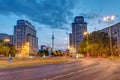 The Strausberger Platz in Berlin at dusk Royalty Free Stock Photo