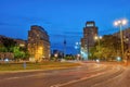 The Strausberger Platz in Berlin at night Royalty Free Stock Photo